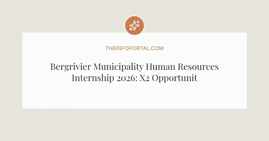 Bergrivier Municipality Human Resources Internship 2026: X2 Opportunities in Piketberg