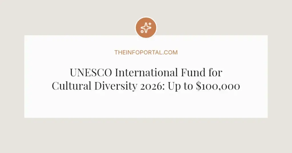 UNESCO International Fund for Cultural Diversity 2026: Up to $100,000 Grants