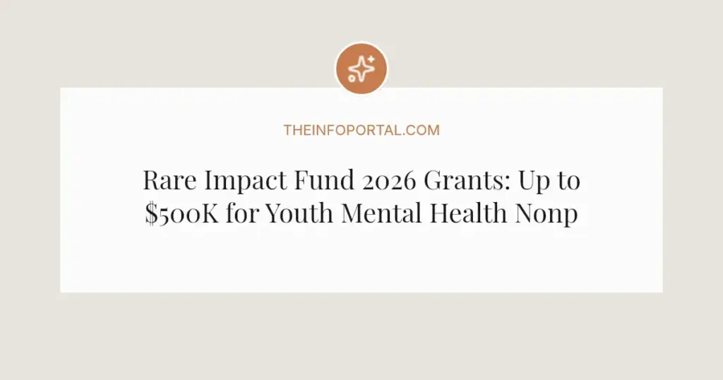 Rare Impact Fund 2026 Grants: Up to $500K for Youth Mental Health Nonprofits