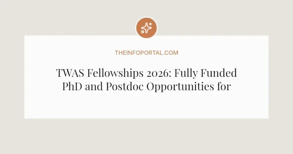 TWAS Fellowships 2026: Fully Funded PhD and Postdoc Opportunities for Developing Countries