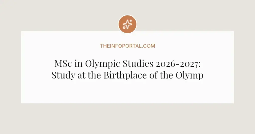 MSc in Olympic Studies 2026-2027: Study at the Birthplace of the Olympics