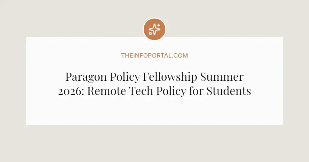 Paragon Policy Fellowship Summer 2026: Remote Tech Policy for Students