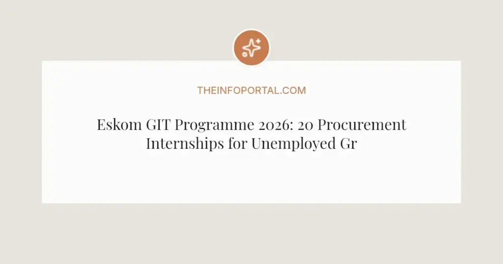 Eskom GIT Programme 2026: 20 Procurement Internships for Unemployed Graduates
