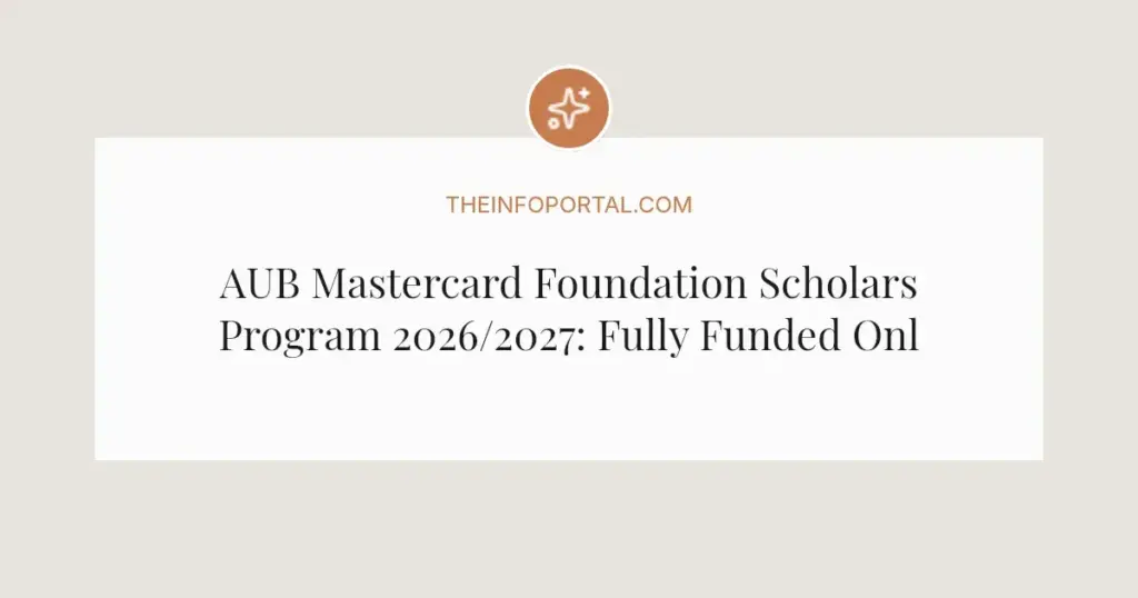 AUB Mastercard Foundation Scholars Program 2026/2027: Fully Funded Online Master's for Africans