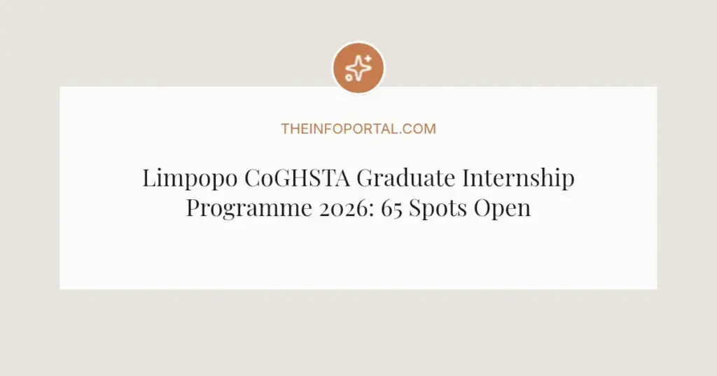 Limpopo CoGHSTA Graduate Internship Programme 2026: 65 Spots Open