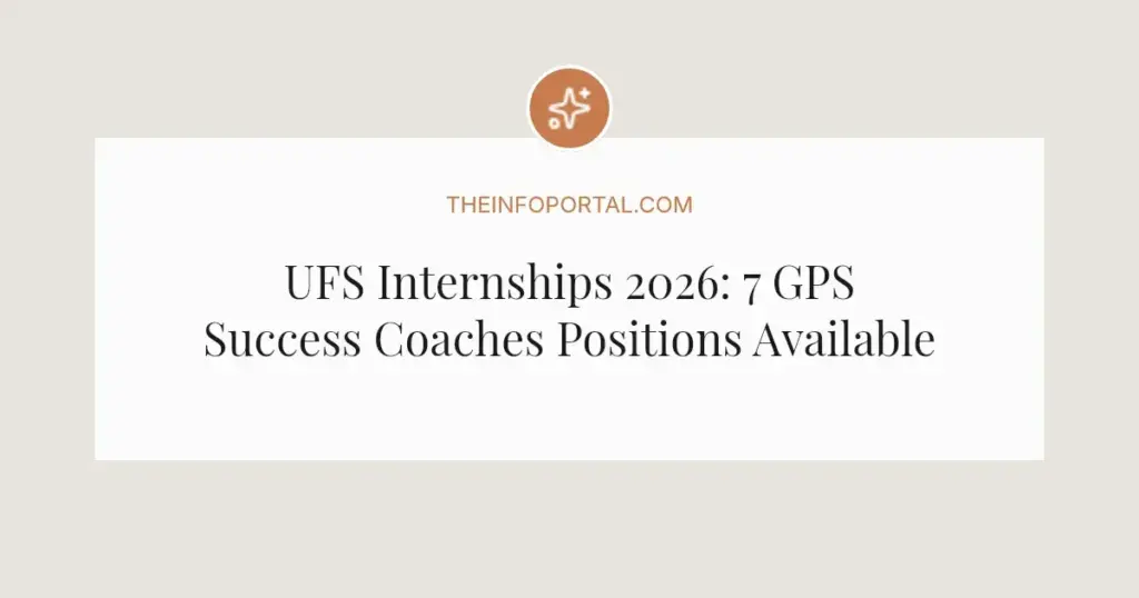 UFS Internships 2026: 7 GPS Success Coaches Positions Available