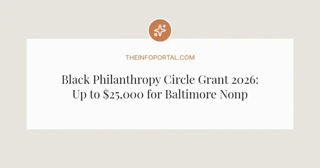 Black Philanthropy Circle Grant 2026: Up to $25,000 for Baltimore Nonprofits