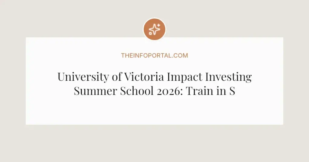 University of Victoria Impact Investing Summer School 2026: Train in Sustainable Finance