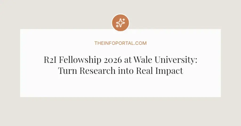 R2I Fellowship 2026 at Wale University: Turn Research into Real Impact