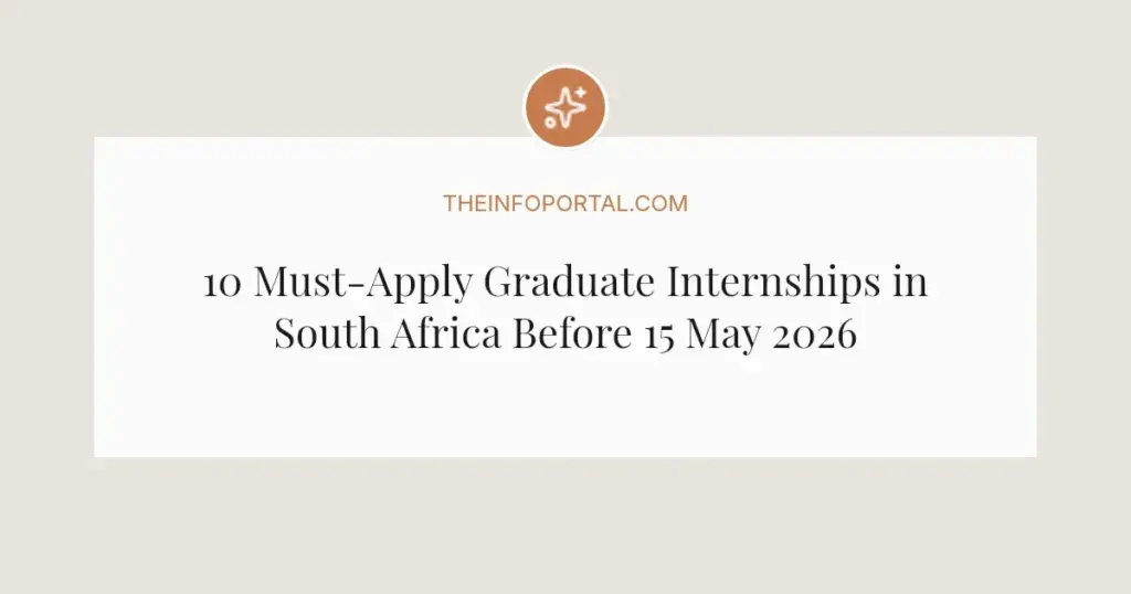 10 Must-Apply Graduate Internships in South Africa Before 15 May 2026