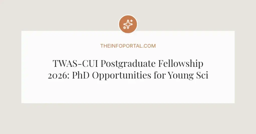 TWAS-CUI Postgraduate Fellowship 2026: PhD Opportunities for Young Scientists