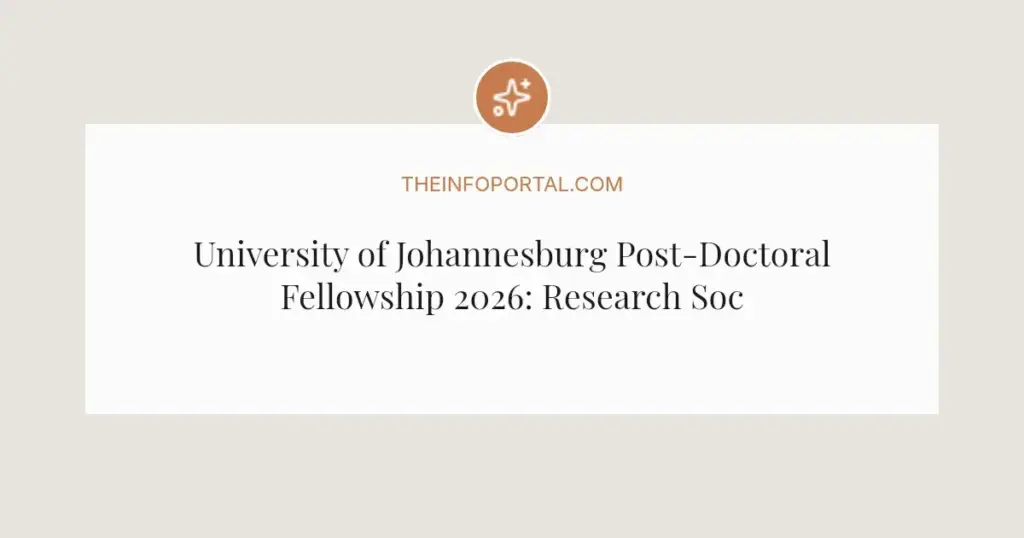 University of Johannesburg Post-Doctoral Fellowship 2026: Research Social Welfare in Africa