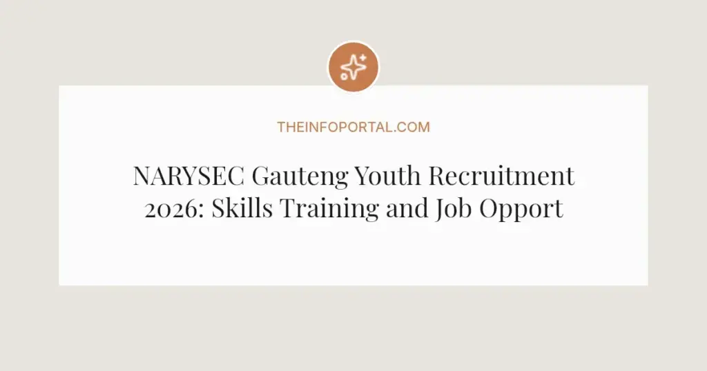 NARYSEC Gauteng Youth Recruitment 2026: Skills Training and Job Opportunities
