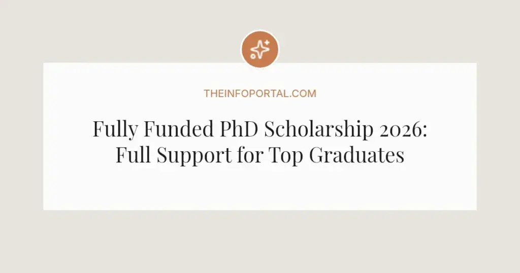 Fully Funded PhD Scholarship 2026: Full Support for Top Graduates