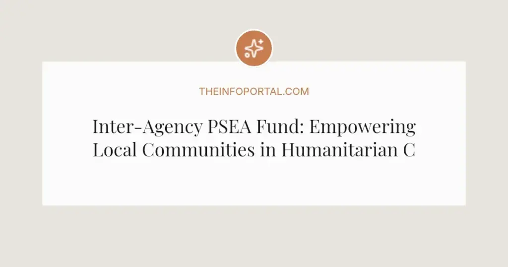 Inter-Agency PSEA Fund: Empowering Local Communities in Humanitarian Crises 2026