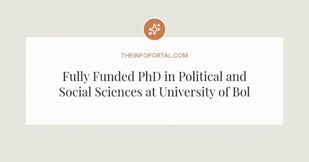 Fully Funded PhD in Political and Social Sciences at University of Bologna 2026