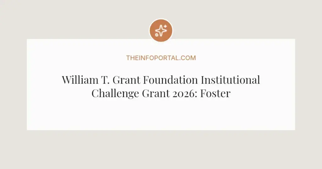 William T. Grant Foundation Institutional Challenge Grant 2026: Fostering Youth Equity
