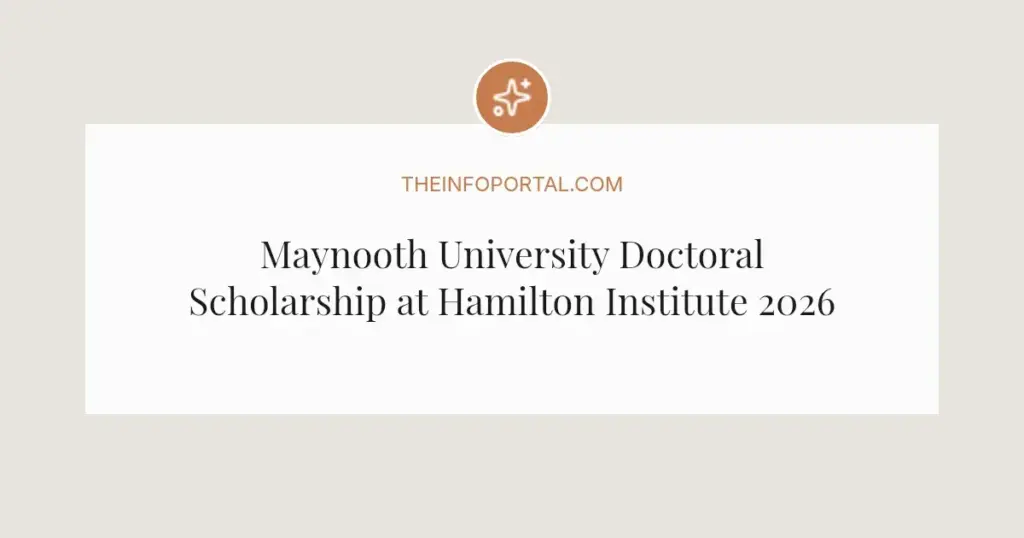 Maynooth University Doctoral Scholarship at Hamilton Institute 2026