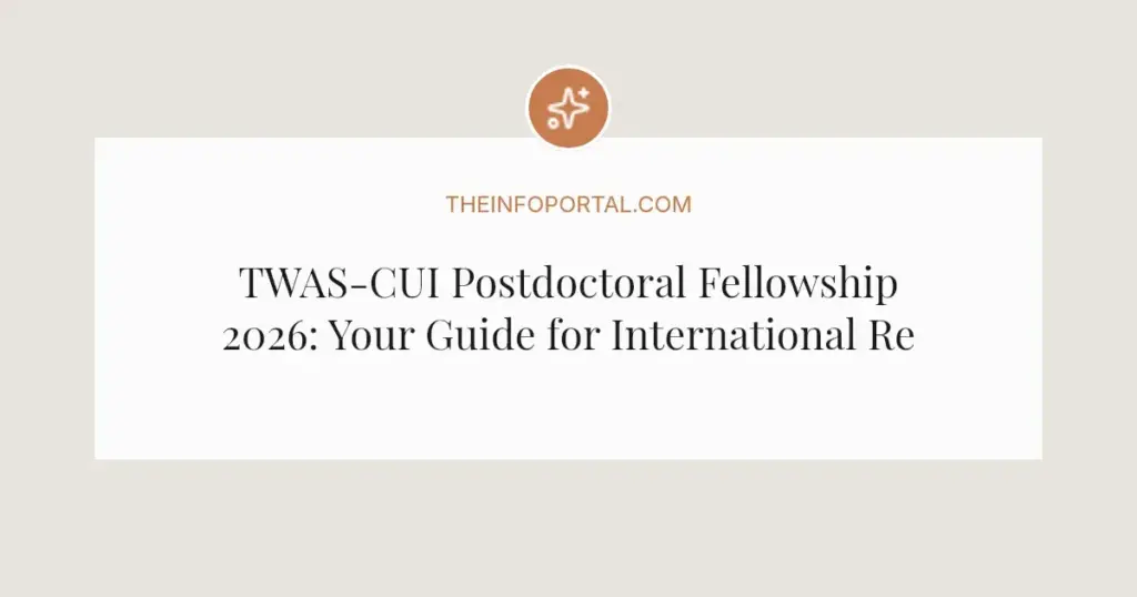TWAS-CUI Postdoctoral Fellowship 2026: Your Guide for International Researchers
