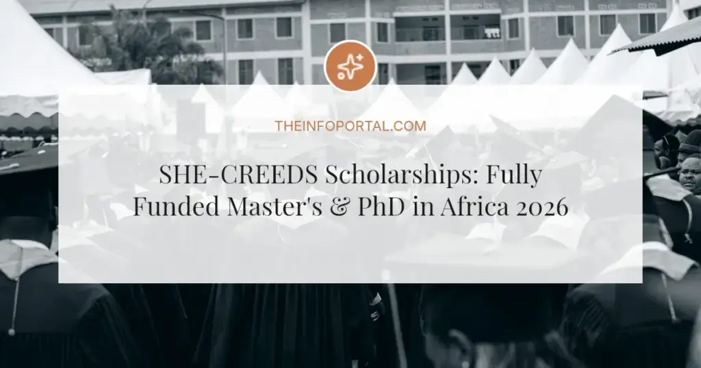 SHE-CREEDS Scholarships: Fully Funded Master's & PhD in Africa 2026